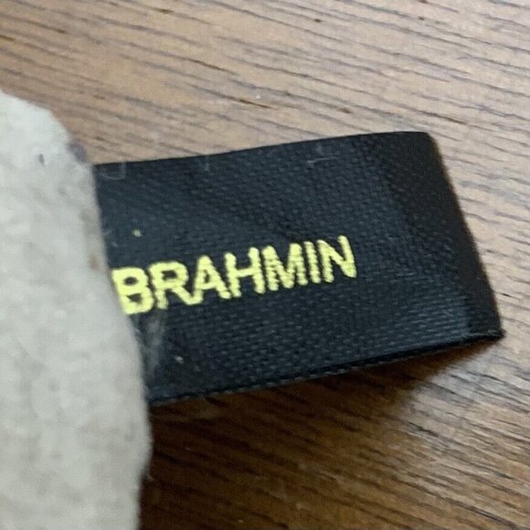 Brahmin Crossbody Purse Brown Quilted Faux? Leather Strap Gold Hardware Zip FLAW - Picture 11 of 12